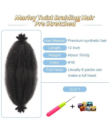 Marley Twist Braiding Hair 12 Inch - Ideal for Faux Locs, Passion Twist, Butterfly Locs - Afro Kinky Curly Hair Extensions - Buy Online on GoSupps.com