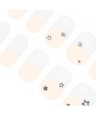 Danni & Toni Half hardened gel nail films (Stellar Skyline) Stern French light blue shiny uv gel nail foil nail ticker nail design nail foil self-adhesive wraps 28 sticker stellar skyline-de