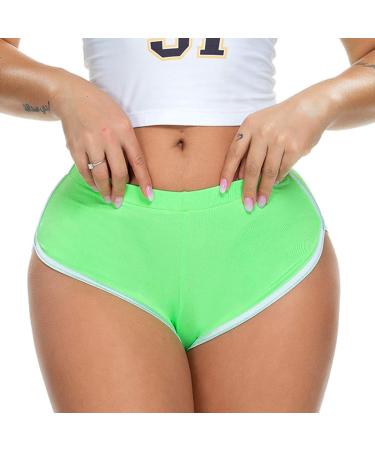Winying Women's Mid-Rise White Edge Booty Yoga Shorts - Light Green, X-Large - Buy Online on GoSupps.com