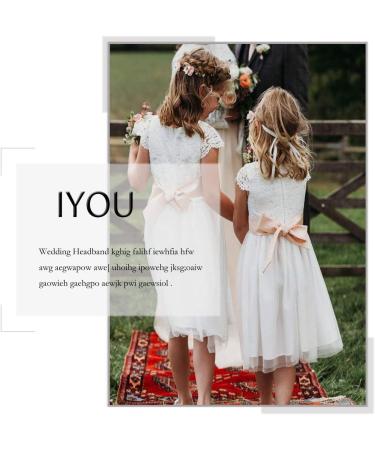 IYOU Girls Princess Headband Pink Flower Hair Bands Pearls Birthday Wedding Communion Hair Accessories for Kids - Buy Online on GoSupps.com