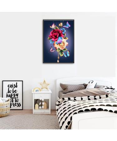 Flower Paint by Numbers Kit - Butterfly Adult DIY Oil Painting 12X16 Inch - for Adults & Kids Beginners - Pink - Buy Online on GoSupps.com
