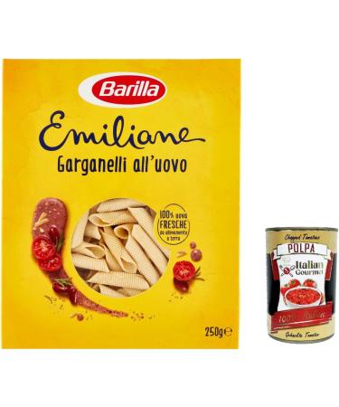  Italian Gourmet E.R. Barilla Egg Pasta Le Emiliane Garganelli Egg Pasta 250g + Italian Polpa Gourmet 400g Set of 6 - Buy Online on GoSupps.com