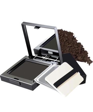 Instant Hairline Shadow - Hairline Powder for Quick Grey Hair Cover - Windproof & Sweatproof Hair Touch-Up with Root Concealer - Long-Lasting Mirror & Puff Included (Dark Brown)