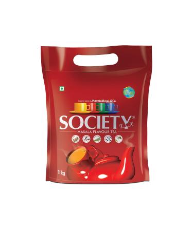Society Tea Masala Chai | Paquet de 1 kg | 1 pi ce | Fabriqu avec cardamome gingembre clou de girofle poivre noir et citronnelle | Th masala classique 1 kg (Pack of 1)