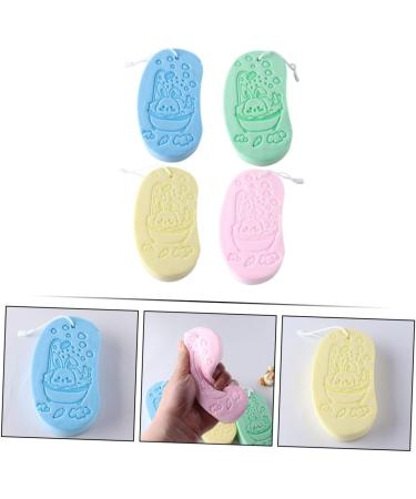 Healeved 4pcs Bath Sponge Set - Portable Baby Body Scrubber & Shower Tool - Child Household Bath Accessory - Sponge Brush 13x7cm - Buy Online on GoSupps.com