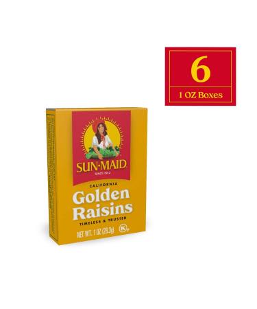 Sun-Maid California Dried Golden Raisins - 1 oz Boxes, 6 ct - No Added Sugar, Naturally Sweet Fruit (Pack of 6) - Buy Online on GoSupps.com