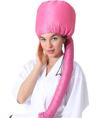 Lopsity Bonnet Hood Hair Dryer Attachments Adjustable Hooded Hair Drye Cap with Elastic Band and Extension Hose Steam Cap for Women Girls Drying Styling Deep Conditioning (PINK) - Buy Online on GoSupps.com