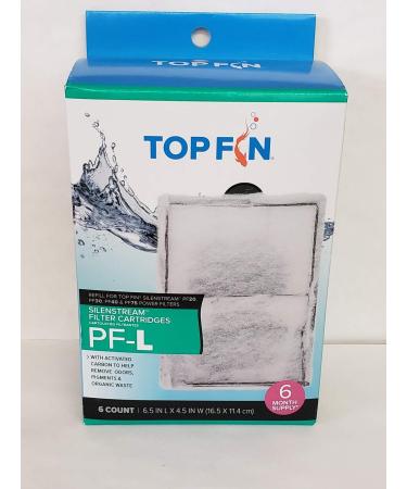 Top Fin Manufacturer. Silenstream Large PF-L Filter Cartridges Refill for PF30, PF40 and PF75 Power Filters 6.5in x 4.5in 6 Count (Pack of 1)