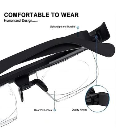 Adjustable Myopia Glasses with Adjustment Wheel | Unisex Nearsighted & Farsighted Reading Glasses - 2pc Set - Buy Online on GoSupps.com