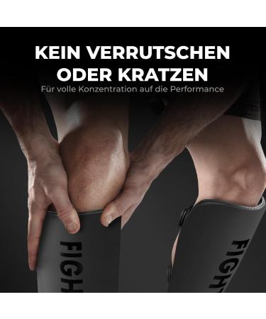 Fightr Thick Shin Protector | Perfect Fit & Ideal Padding for Kickboxing MMA Muay Thai | S/M - All Black - Buy Online on GoSupps.com