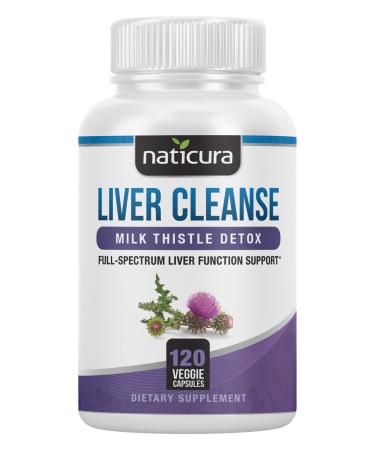 Naticura Liver Cleanse Plant-Based Formula - Vegan Full-Spectrum Supplement with Milk Thistle Vitamin C and Zinc for Liver Function and Immune Support - 120 Capsules - No Fillers or GMO