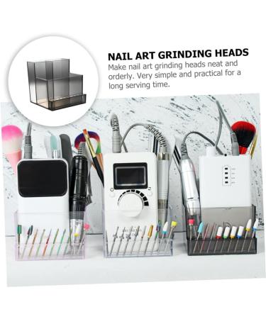 minkissy 1PC Nail Art Storage Box shelving brackets makeup brush holder makeup brush cup Nail Drill Bit Display Stand makeup brush stand Make Up Organizer desk stand perfume Acrylic 10.5x10.3cm Black - Buy Online on GoSupps.com