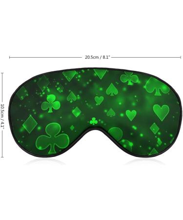 Green Raster Symbols Playing Cards Sleep Mask - Adjustable Strap, Blocks Light, Ideal for Travel - Men and Women - Buy Online on GoSupps.com