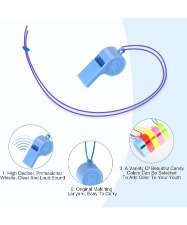Buy Belihome 72-Piece Set of Colorful Plastic Whistles for Kids - Perfect for School Sports & Events | Adjustable Referee Pipe in 5 Colors - Buy Online on GoSupps.com
