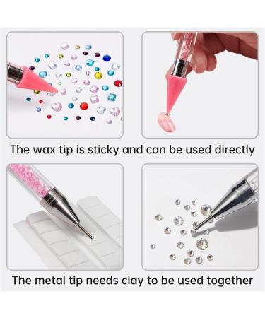 Rhinestone Picker Tool with 2 Wax Tips - Nail Art Dotting Tool for DIY Designs | Best Rhinestones Applicator Kit (Black - Buy Online on GoSupps.com