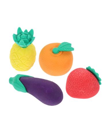 jojofuny jojofuny 4 Pieces Mini Food-Shaped Erasers for Boy Girl Cute Fruit Vegetable Erasers for School for Creative Activities