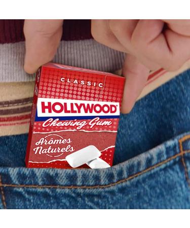 Hollywood Chewing Gum Classic - Parfum Fraise des Bois - Ar mes Naturels - Lot de 20 paquets de 20 drag es (28 g) - Buy Online on GoSupps.com