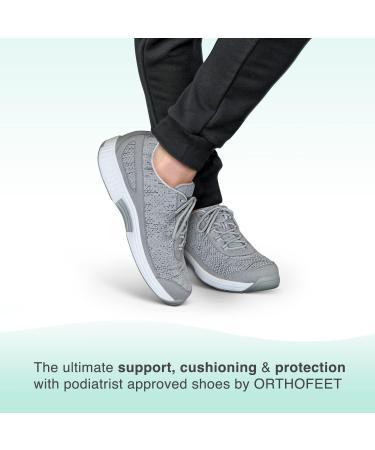 Orthofeet Diabetic Shoes for Men - Ultimate Comfort & Protection | Therapeutic Walking Shoes with Arch Support, Arch Booster, Cushioning Ergonomic Sole & Extended Widths - Lava 11 Grey - Buy Online on GoSupps.com