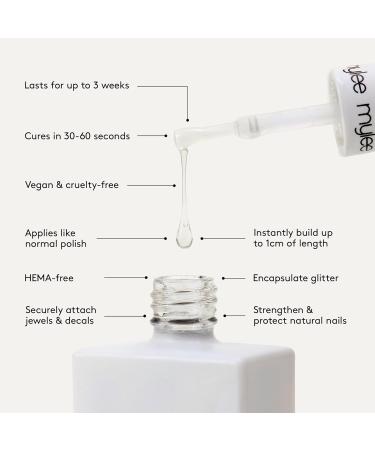 Mylee 5 in 1 Builder Base Strengthening Gel 15ml - White | UV/LED Nail Polish Coat for Strong Nails, Tips & Extensions - Professional Manicure Repair - Buy Online on GoSupps.com