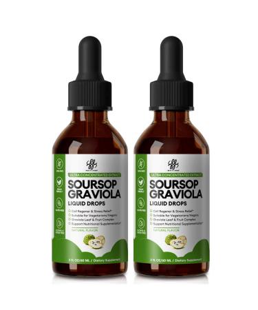 iMATCHME (2 Pack Soursop Graviola Liquid Drop for Cell Support & Regeneration, Immune System and Gut Health Support, Pure Soursop Bitters Liquid, High Absorption, Sugar/Gluten Free, Natural Flavor Original 2 Fl Oz (Pack of 2)