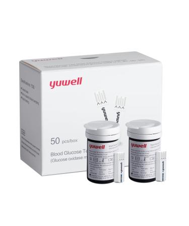 yuwell Blood Glucose Test Strips and Lancets x 50pcs (Diabets Test Strips for yuwell Blood Glucose Meter 660 Only) test strips set 50pcs for model 660 only