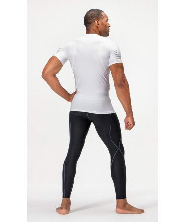 DEVOPS 3 Pack Men's Large Athletic Compression Shirts - White (3 Pack) | Short Sleeve Fitness Apparel - Buy Online on GoSupps.com