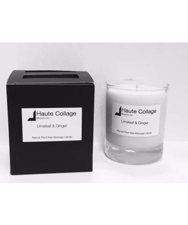 Haute Collage Large 100% Natural Massage Candle 300 ml Aromatherapy Massage Oil in a Glass Jar Elegant Gift - Stargazer & Hibiscus 300 ml