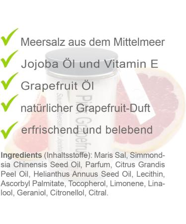 Frankonia Bath & Spa Sauna Salz Peeling - Pink Grapefruit 400g | Vegan Body Scrub with Jojoba Oil & Vitamin E | Paraben-Free Sea Salt Exfoliator for All Skin Types - Buy Online on GoSupps.com