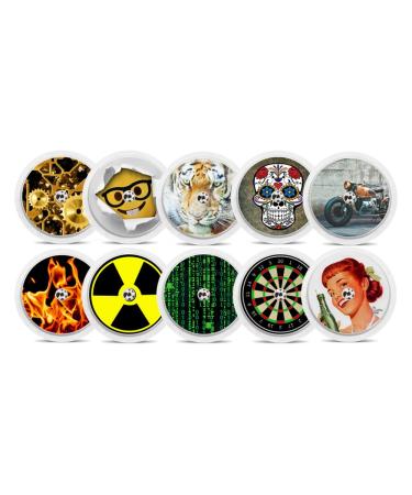 Diasticker - Stickers for Freestyle Libre 2 Sensor - Set of 10 "Men"