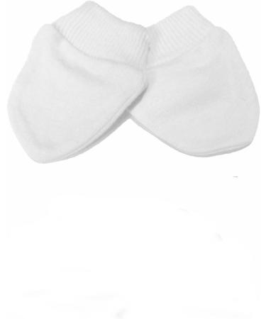 Newborn 2 Pairs 100% Cotton White Scratch Mitts/Mittens - Buy Online on GoSupps.com