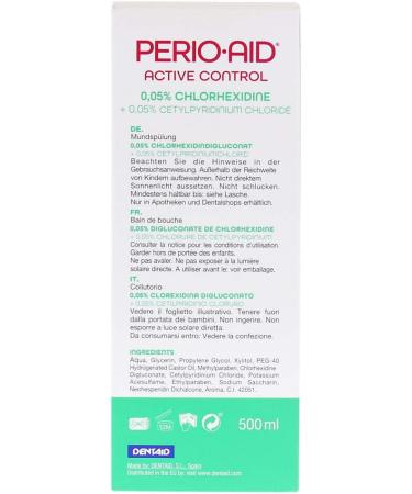 Perio-Aid Active Control Mouthwash 500ml | Buy Internationally - Best Oral Care Solution - Buy Online on GoSupps.com