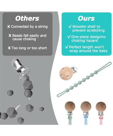 3-Piece Silicone Pacifier Chain Set | Adjustable Strap Clips for Baby Teething Toys | Perfect for Girls & Boys - Buy Online on GoSupps.com