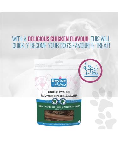 Revive Active Dental Chews Sticks For Dogs 18ct Help to Remove Plaque and Tarter Build-Up - Improves Oral Health and Maintaining healthy Gums and Teeth. Dental Sticks - Buy Online on GoSupps.com