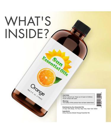 Orange (Sweet) Essential Oil - 4oz | Pure Sun Essential Oils | 100% Natural & Therapeutic Grade - Buy Online on GoSupps.com