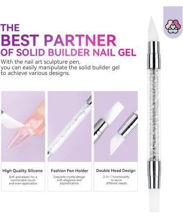 Saviland Solid Builder Nail Gel - 60g Large Capacity 3D Nail Gel Sculpting Gel for Nail Art Non-Sticky Hand Hard Gel Carving Gel Nail Extension Gel with Sequins Chrome Nail Powder DIY at Salon Home - Buy Online on GoSupps.com