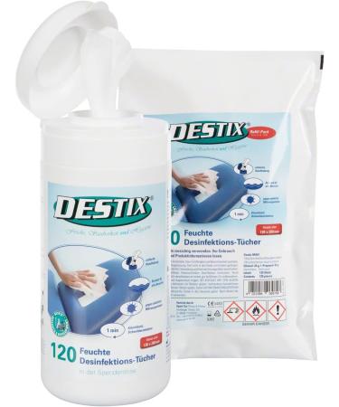 Buy DESTIX Disinfectant Wipes Dispenser Box Set - 120 Pieces + Refill | International Shipping Available - Buy Online on GoSupps.com