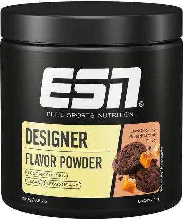 ESN Designer Flavor Powder Dark Cookie and Salted Caramel 250 g flavor powder for sweet without a lot of sugar and calories tested quality - made in Germany Dark Cookie and Salted Caramel 250 G (1 Pack)