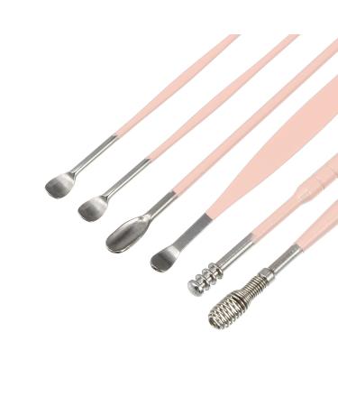 VOCOSTE 6Pcs Stainless Steel Ear Cleansing Tool Set with Leather Packaging - Pink - Buy Online on GoSupps.com
