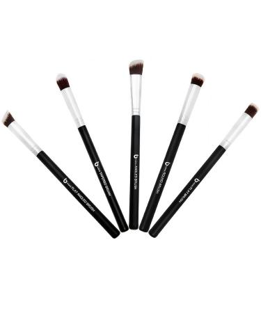 Mini Kabuki Makeup Brush Set  Beauty Junkees 5pc Professional Eyeshadow Make Up Brushes Blending, Concealer, Contour Highlighter, Smudging Eye Shadow Cosmetics Affordable Cruelty Free