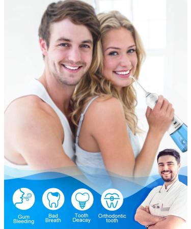 Nicefeel Cordless Water Flosser Teeth Cleaner - Portable & Rechargeable Oral Irrigator for Travel - IPX7 Waterproof with 4 Jet Tips - 3 Modes, 300ML Capacity - White - Buy Online on GoSupps.com