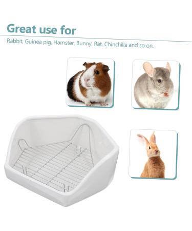 SEWOART Rabbit Toilet Guinea Pig Potty Trainer Pet Toilet Supply Bunny Restroom Bunny Toilet Ceramics White - Buy Online on GoSupps.com