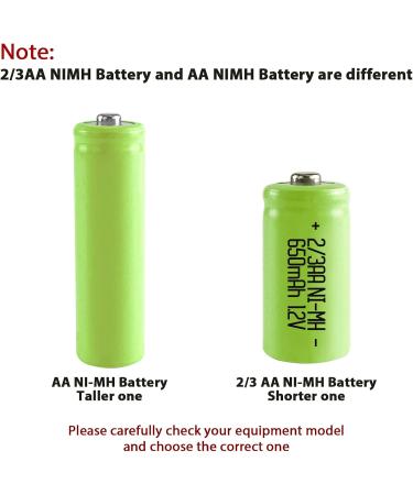 JINTION 2/3 AA Rechargeable NiMH Batteries - 12 Pack 650mAh Button-Top 1.2V Compact Size - Buy Online on GoSupps.com