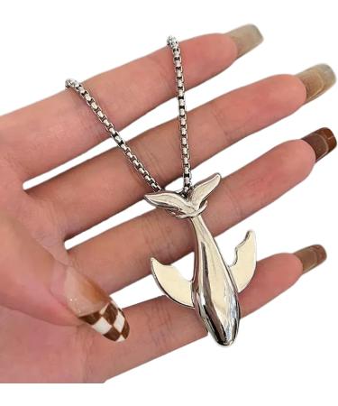 OralGos Stainless Steel Whale Pendant Necklace - Elegant Men's Sweater Chain & Stylish Long Necklace - Buy Online on GoSupps.com
