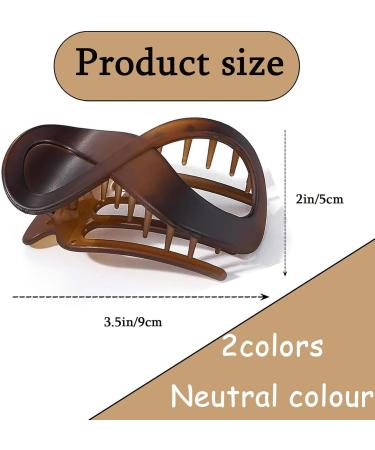2 Pack Hair Claw Clips Stylish Hair Clips for Thick Hair Non Slip Claw Clips Strong Hold Big Hair Gripper French Design Hair Accessories for Women Girls Ladies Thick Long Hair(Black and Amber) - Buy Online on GoSupps.com