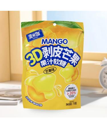 Juice gummies peeled gummies peeled gummies Chinese dessert desserts toffee chewing gum healthy fruit snacks 3 flavors for you to choose from (Mango flavor 300g) Mango flavor 300g