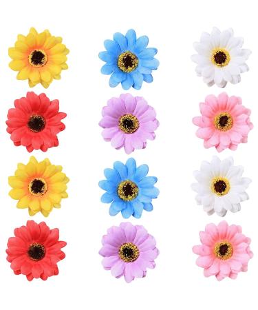 Nifocc flower hair clip multiple -colored sunflower hair needles simulation flowers hair pin hair jewelry for women women girl beach party wedding decoration - 6 colors 12 pieces - Buy Online on GoSupps.com