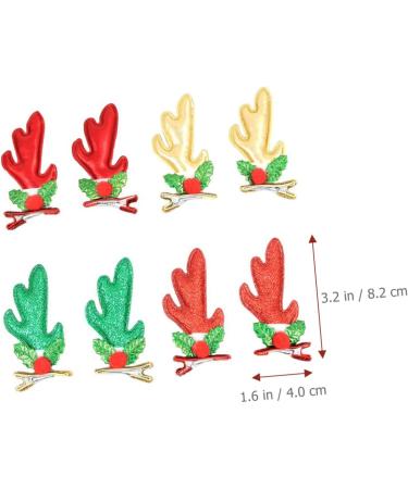 FRCOLOR 16 Pairs Christmas Hair Decor Cute Hair Clips Antlers Hair Clip Women Hair Clips Antler Barrettes Antler Hair Barrette Kids Decor Three-dimensional Gold Powder Cloth Child Hairpin - Buy Online on GoSupps.com