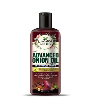 Luxura Sciences Advanced Onion Hair Oil 250ml with Vitamin A  and E Essential Oils for winter special.
