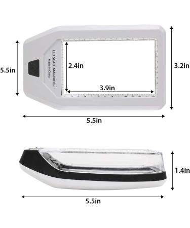 Portable Digital Magnifier Hands-Free 3X Reading Magnifier with LED Desktop Paperweight Magnifying Glass with Scale for Low Vision Seniors Reading Jewelry Ring Coins - Buy Online on GoSupps.com