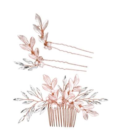 Leaf Elegant Wedding Hair Comb: Classic Bridal Hair Piece Accessory Side Clip with Vintage Retro Girls Woman Bride Pin Hair 2